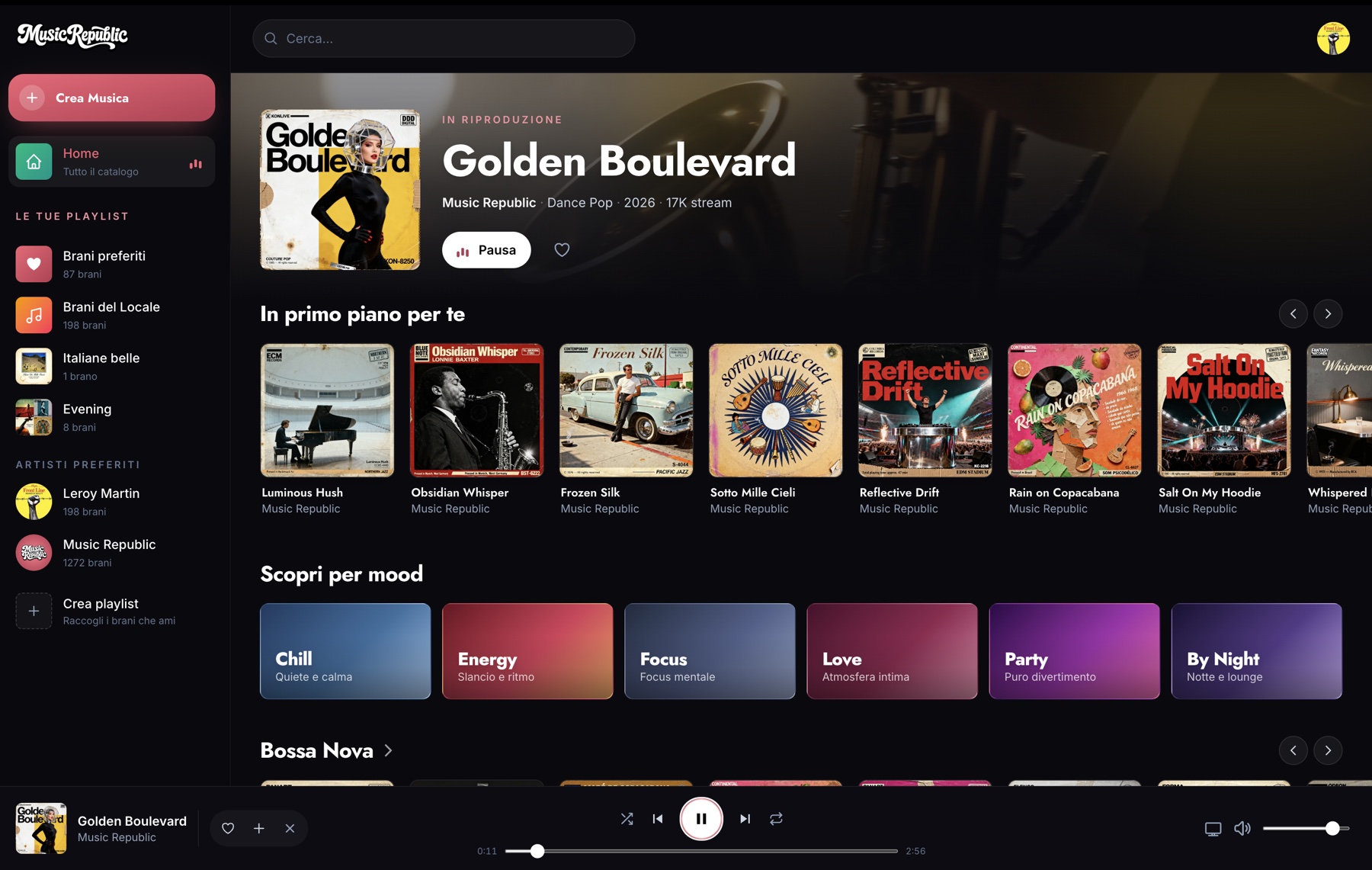 Music Republic: catalogo, mood e player per locali